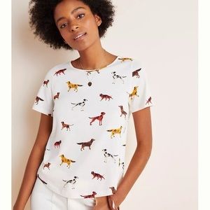 NWOT Anthropologie Weekend Puppy Dog T-shirt